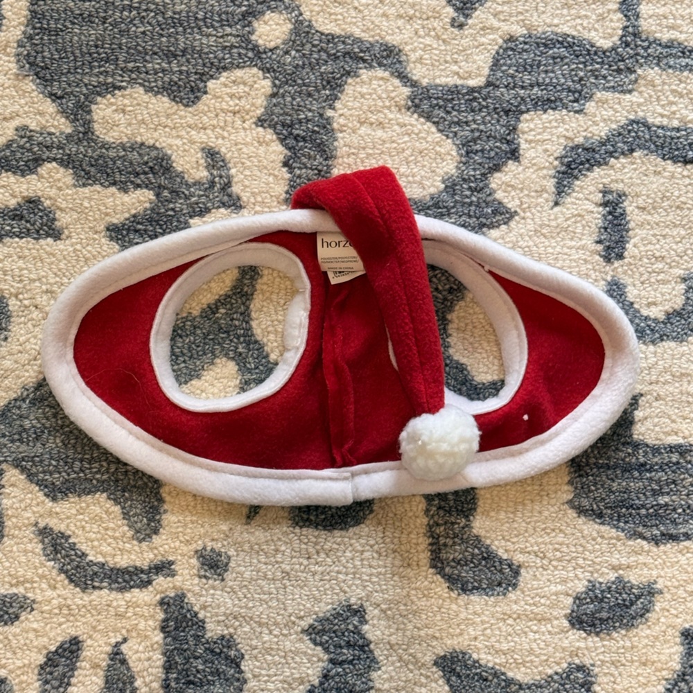 Holiday Pet Costume - Red and White Horse santa hat ear bonnet